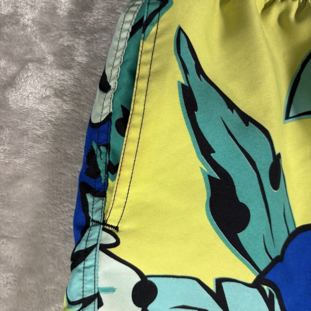 Chubbies Swim Trunks Mens Medium Yellow 4.5" Palm Print Quick Dry Surfer Beach - Picture 6 of 11